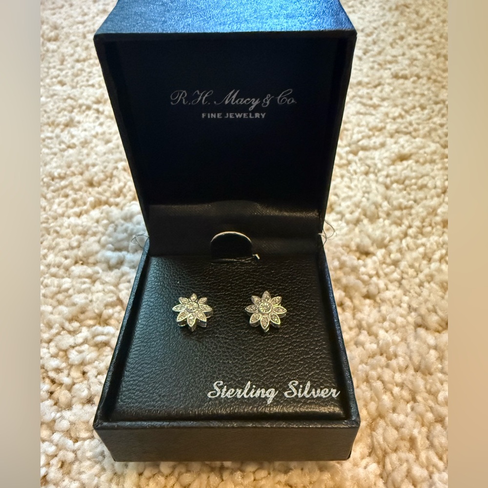 Sterling Silver Floral Earrings